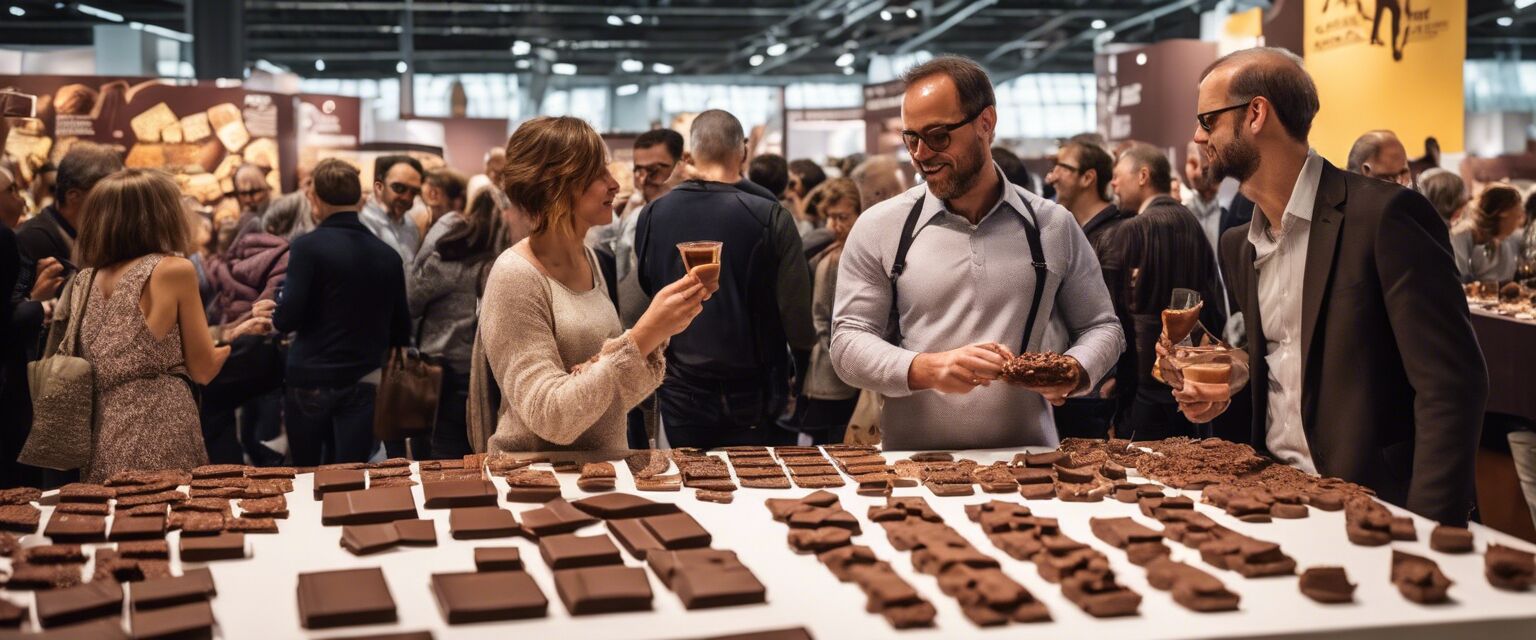 Visitors enjoying chocolate pairings at Barcelona Chocolate Fair